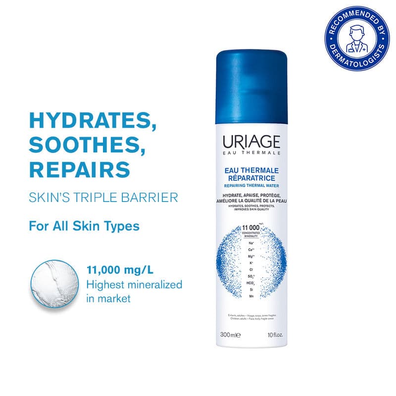 Uriage Thermal Water Mineralized Face Toner Mist Pure Natural Hydrates Soothes Repairs Skin Barrier
