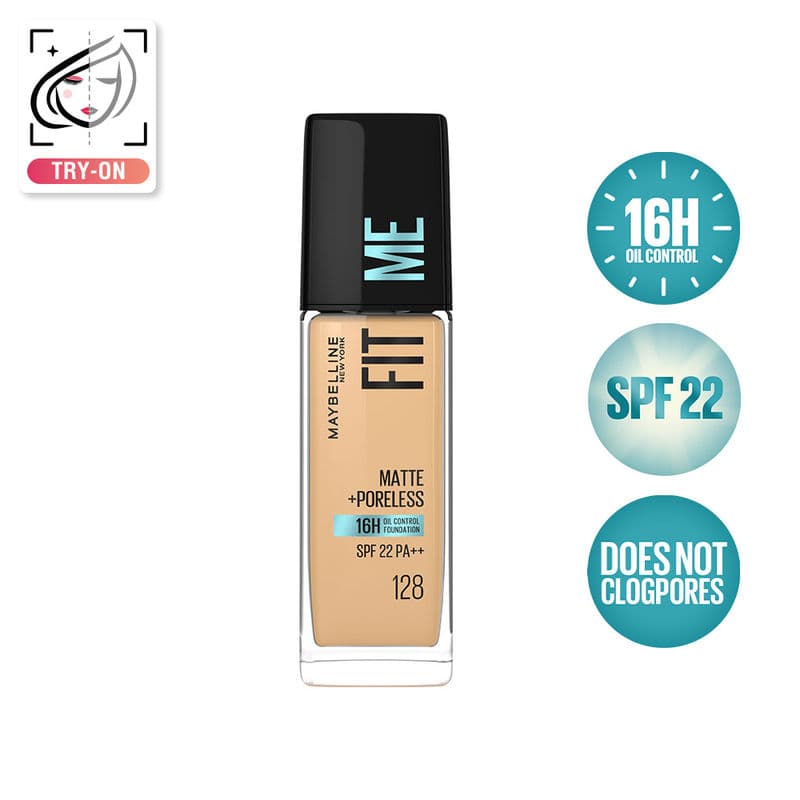 Maybelline New York Fit Me Matte+Poreless 16H Oil Control Foundation With SPF 22 PA++ 128