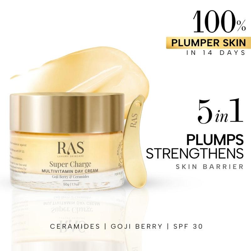 RAS Luxury Oils Super Charge Day Cream With Multivitamin Spf 30 Pa++++ Reduces Dark Spots