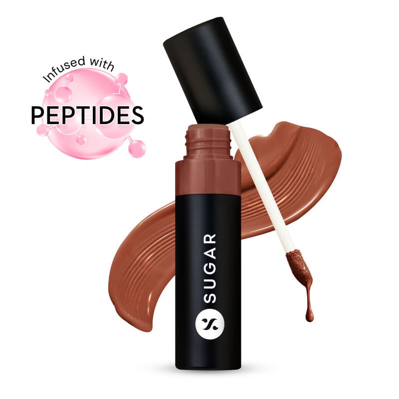 SUGAR Partner In Shine Transferproof Glossy Lipstick | Lasts upto 24hrs| -14 Sepia Shiraz