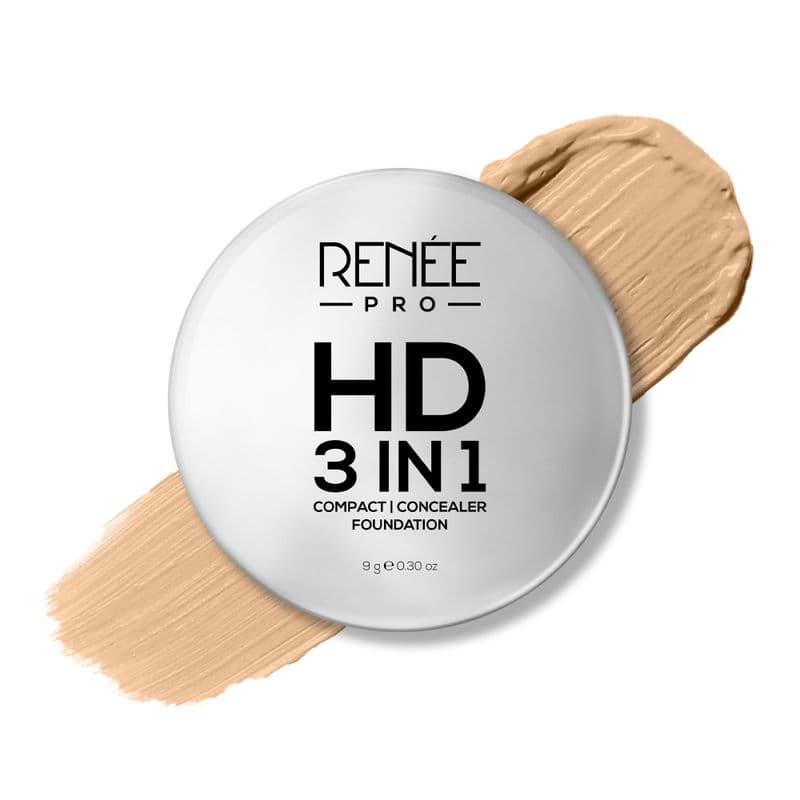 RENEE PRO HD 3-In-1 Matte Compact With SPF 20- Ivorie, Works As Foundation, Compact & Concealer