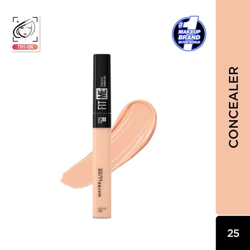 Maybelline New York Fit Me Concealer, Oil-free Liquid Concealer for Oily & Dry Skin - Medium 25
