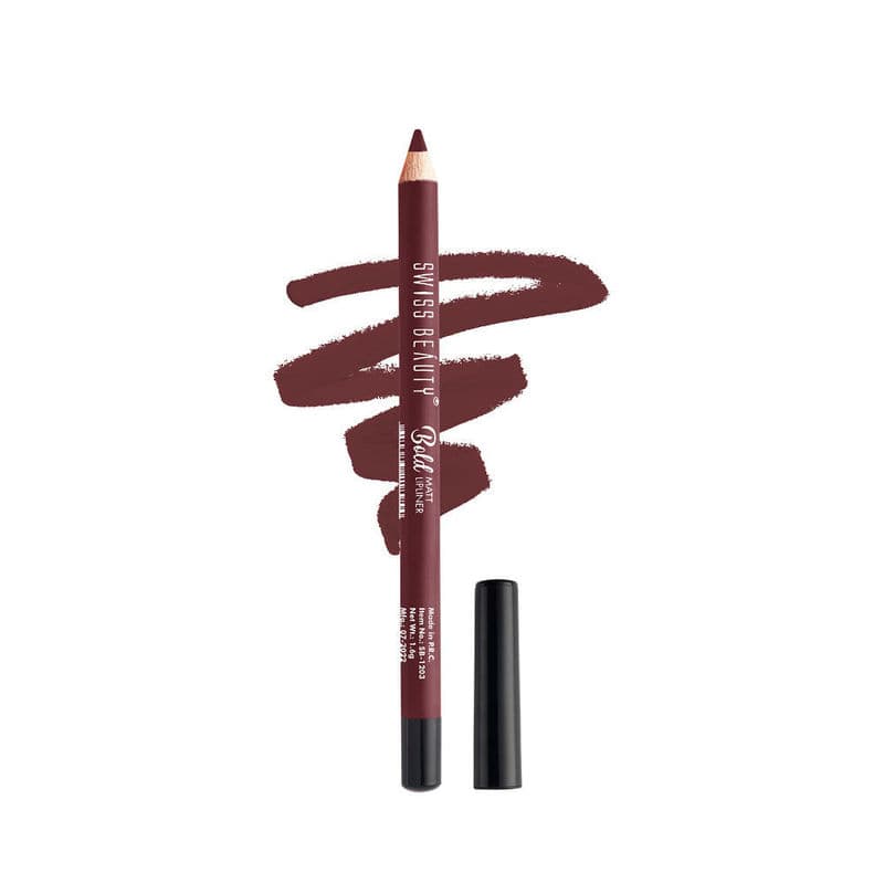 Swiss Beauty Bold Matt Lip Liner Pencil, Long-lasting , Matte Finish , Non-Drying - 2 Maroon