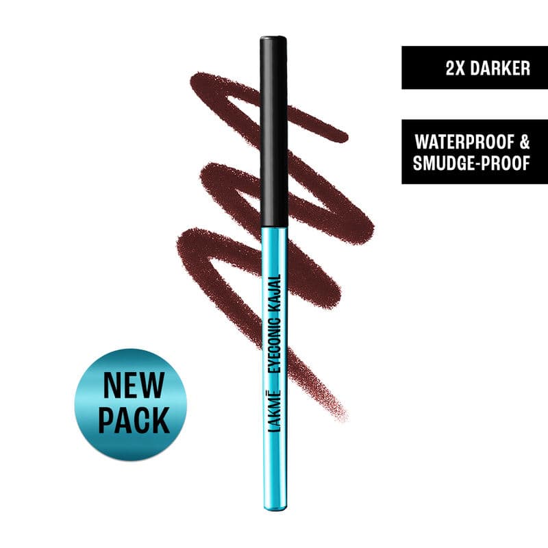 Lakme 9 To 5 Eyeconic Kajal, Smudgeproof, Waterproof, Lasts Upto 24 Hrs , Classic Brown