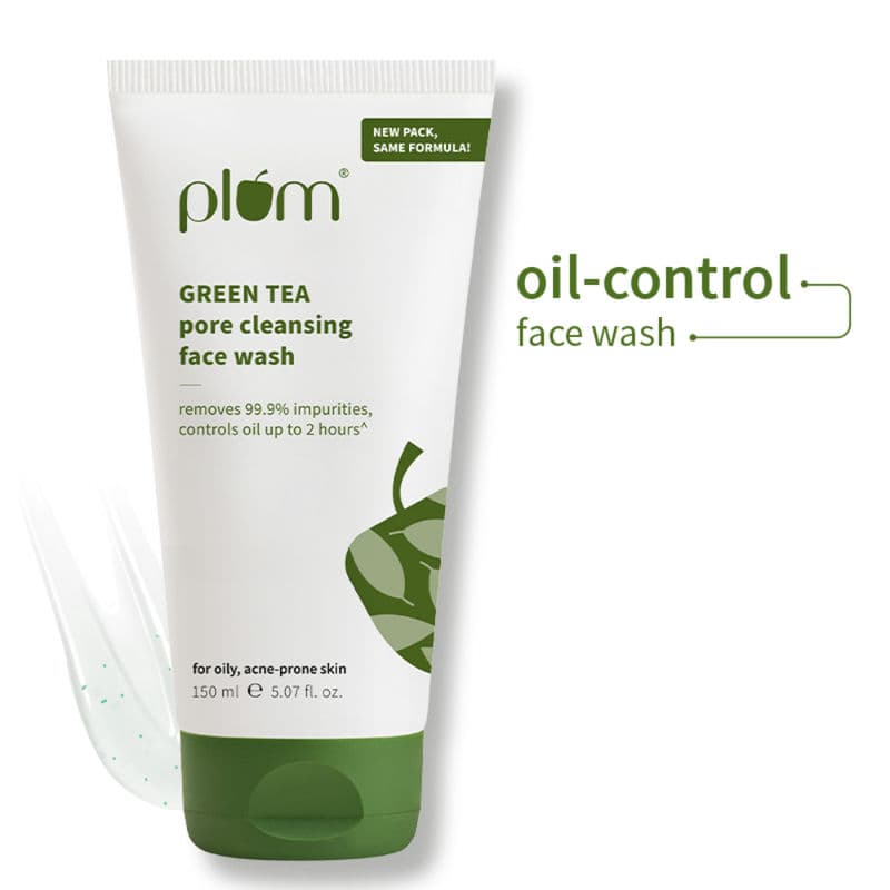Plum Green Tea Pore Cleansing Gel Face Wash With Glycolic Acid - Fights Acne & Oil For Clear Skin