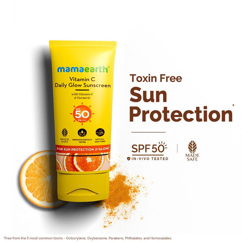 Mamaearth Vitamin C Daily Glow Sunscreen With Vit C & Turmeric For Tan Protect... - In-Vivo tested