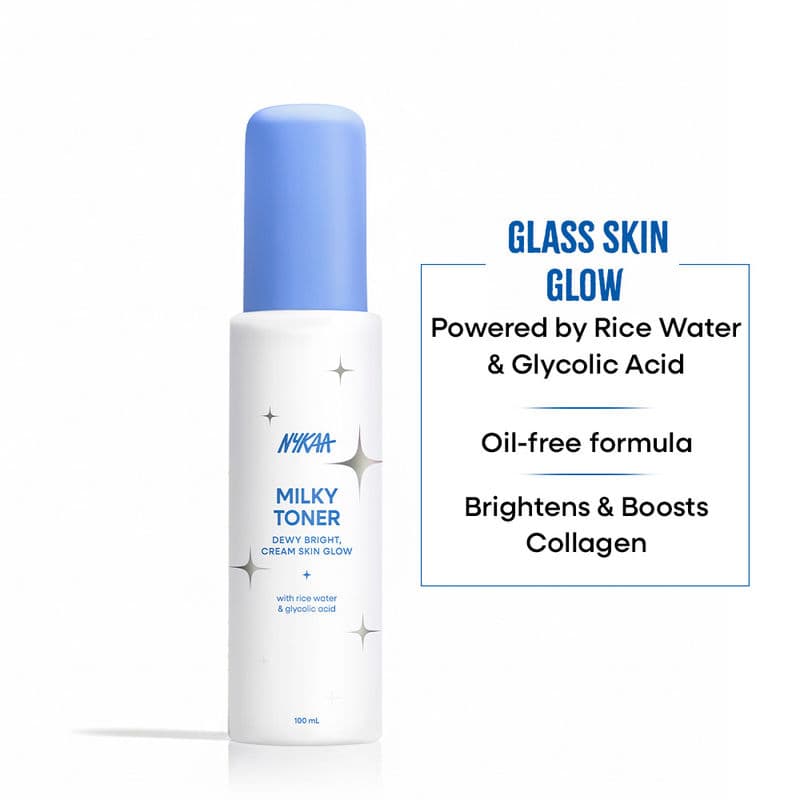 Nykaa Skin Milky Toner With Rice Water & Glycolic Acid For Bright & Glowing Skin-Oil Free
