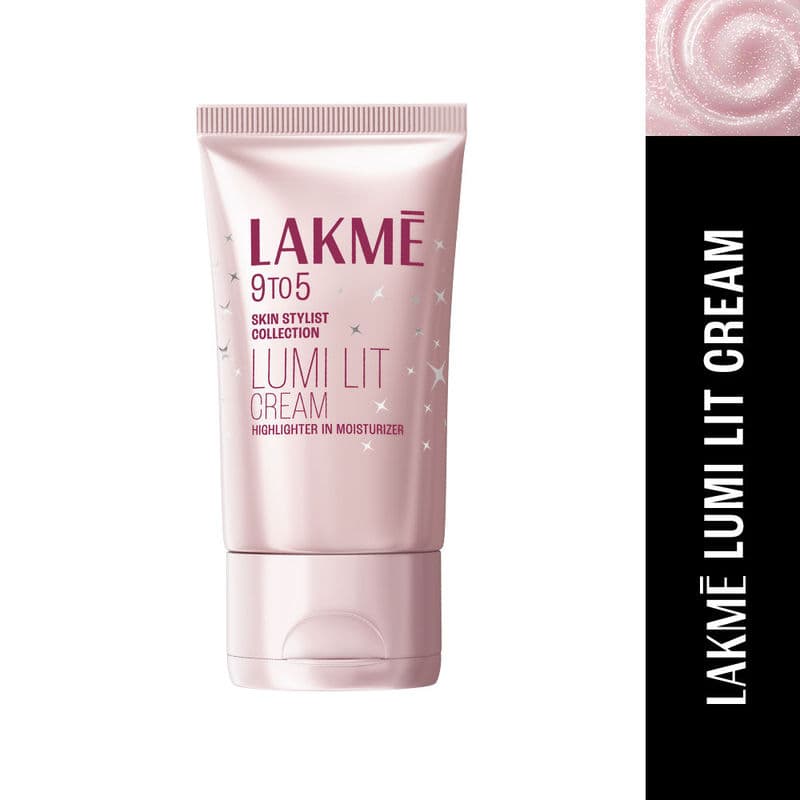 Lakme Lumi Lit Strobe Cream Highlighter + Moisturizer + Primer With Hyaluronic Acid & Niacinamide Dewy Rose
