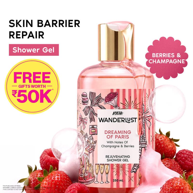 Nykaa Wanderlust Dreaming of Paris Fruity Perfume Body Wash with Champagne & Berries for Hydration