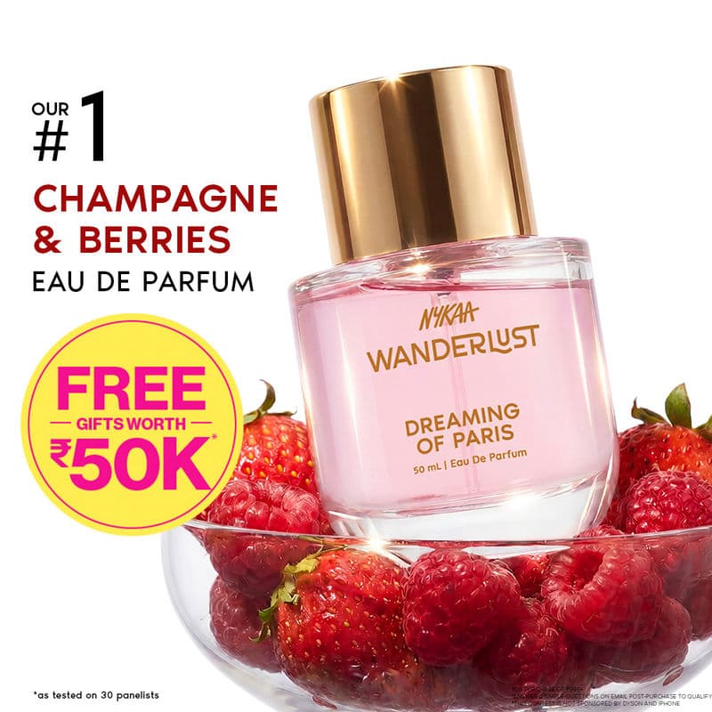 Nykaa Wanderlust Dreaming Of Paris EDP Fruity Champagne & Berries - Long Lasting Fragrance Day+Night