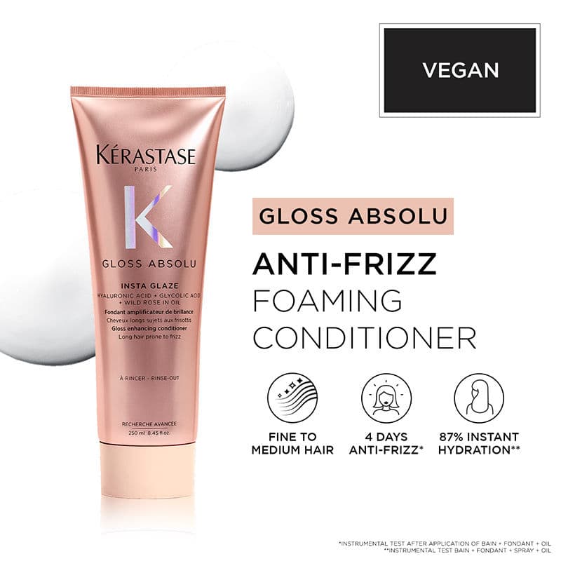 Kérastase Gloss Absolu Anti-Frizz Foaming Conditioner, Fine-Medium Hair, 4-Days Anti-Frizz