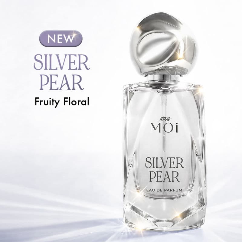 Nykaa Moi Silver Pear Aura Range Long Lasting Fruity Floral EDP For Women Day To Night Fragrance