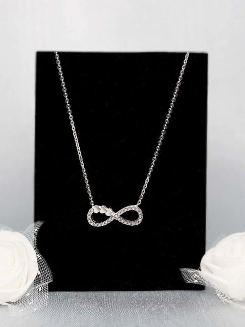 GIVA 92.5 Sterling Silver Infinity Heart Necklace for Women