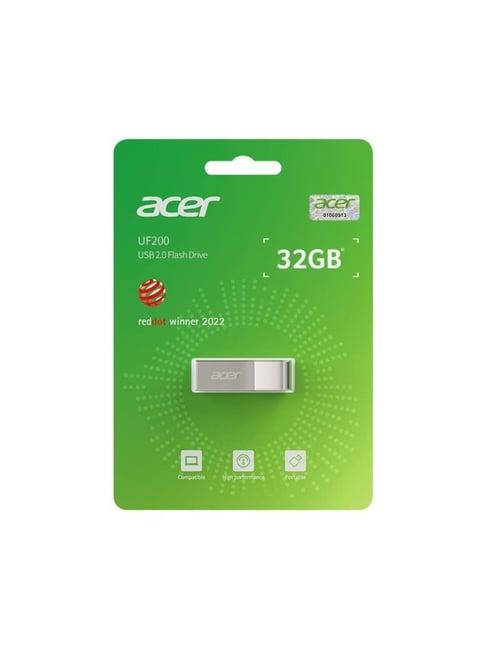 Acer 32 GB UF200 USB 2.0 Flash Drive-Metal (Silver)