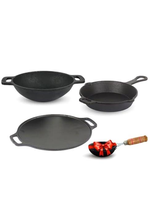 The Indus Valley Black Cast Iron Cookware Set