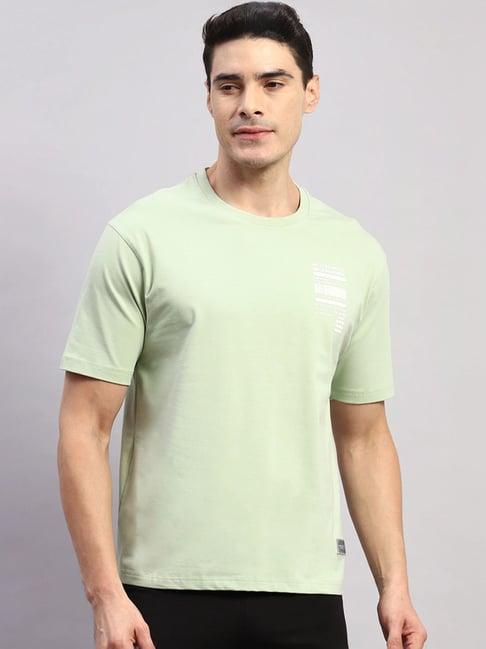 Rock.it by Monte Carlo Light Green Smart Fit Printed T-Shirt