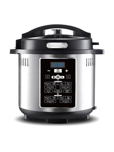 Bergner Black Stainless Steel Fry-Cook Electric Pressure Cooker and Air Fryer