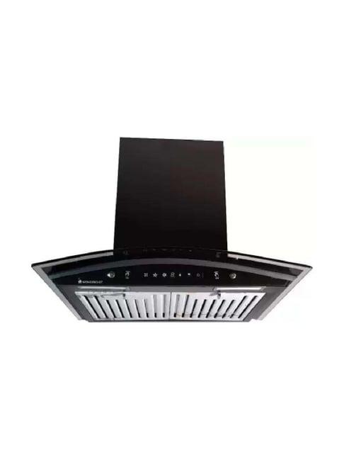 Wonderchef Power Curve Wall-Mount Chimney with Auto Clean Function & Low Noise (1200M3/H 90cm,Black)