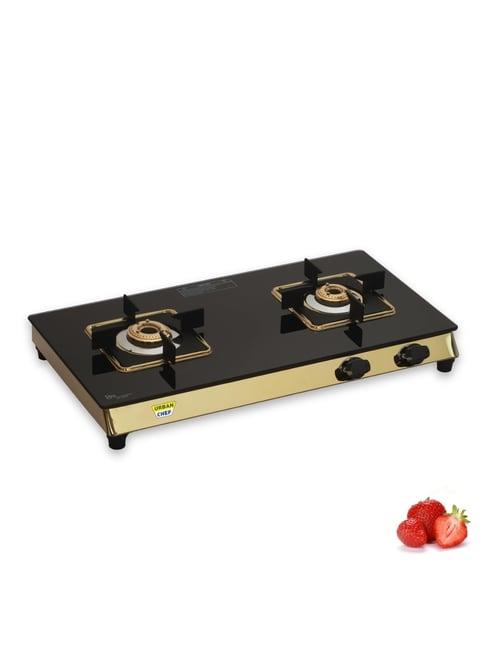 Urban Chef Gas Stove with 2 Burners ( Black )