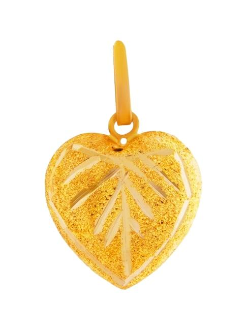Muthoot Pappachan Swarnavarsham BIS Hallmarked 22k Yellow Gold Leaf Heart Pendant