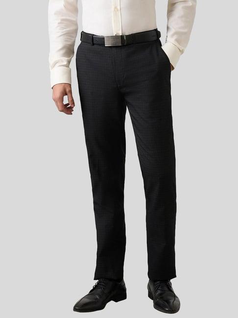 Raymond Black Slim Fit Checks Trousers