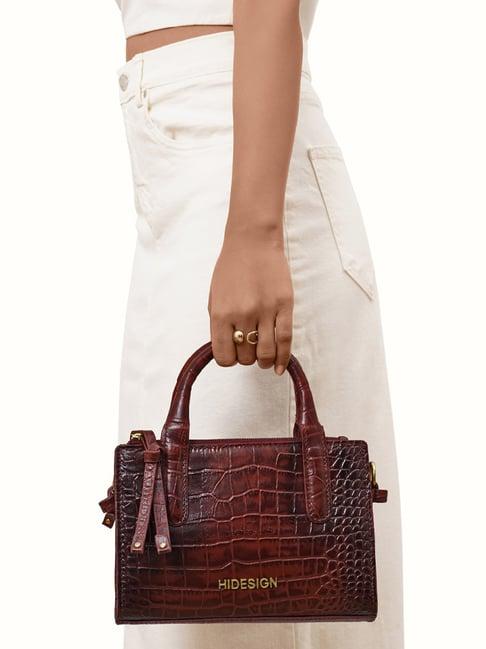 Hidesign Red Textured Small Sling Handbag