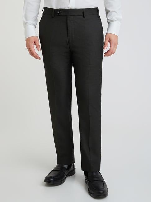 Raymond Black Slim Fit Checks Trousers