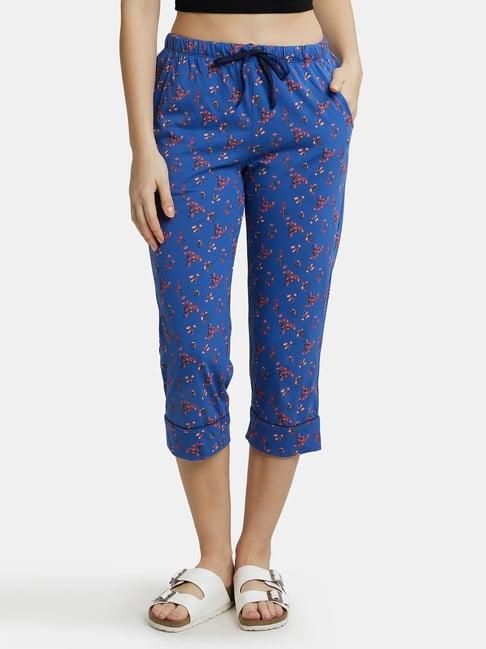 Jockey RX66 Women's Super Combed Cotton Printed Elastane Slim Fit Capri with Ultrasoft Waistband