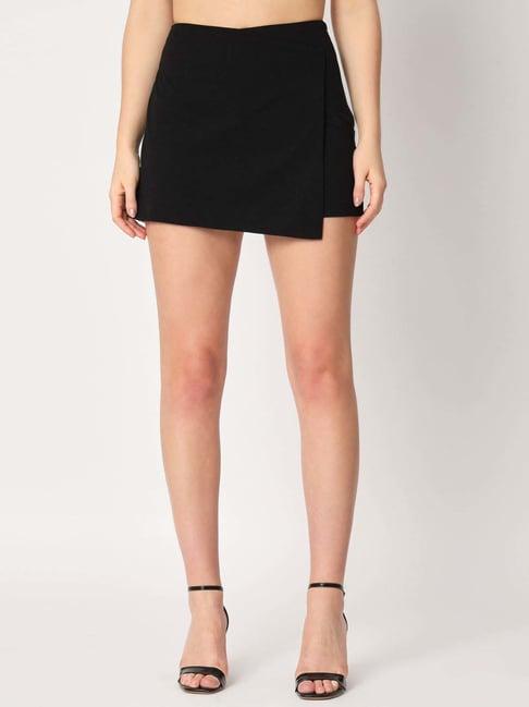 ZASTRAA Black Solid Skorts