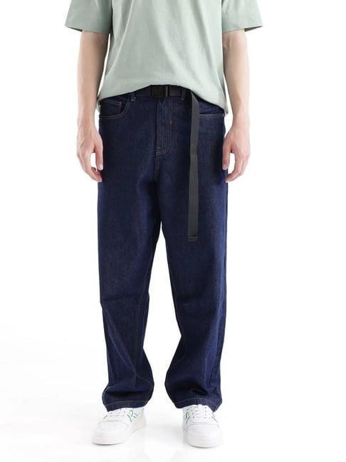 Rare Rabbit Blue Comfort Fit Solid Jeans