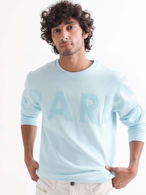 Rare Rabbit Turquoise Regular Fit Solid Sweatshirt
