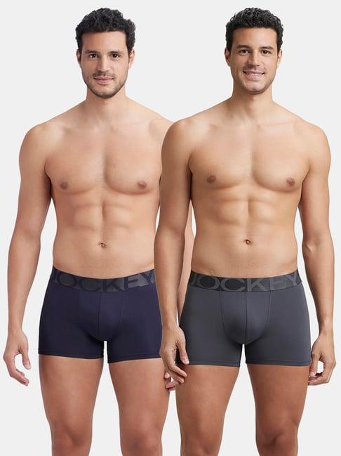 Jockey IC28 Men's Tactel Microfiber Elastane Stretch Trunk with Moisture Move Properties (Pack of 2)