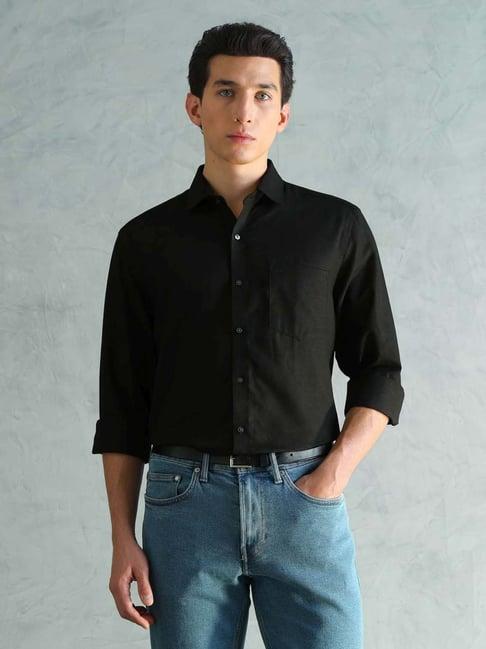 Arrow Men Cotton Linen Slim Fit Shirt