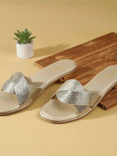 Mochi Women's Gold Slides
