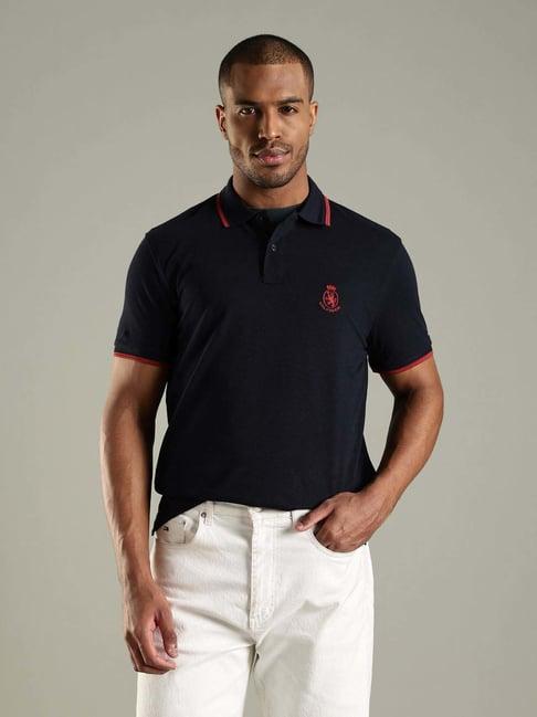 Tommy Hilfiger Navy Cotton Regular Fit Polo T-Shirt