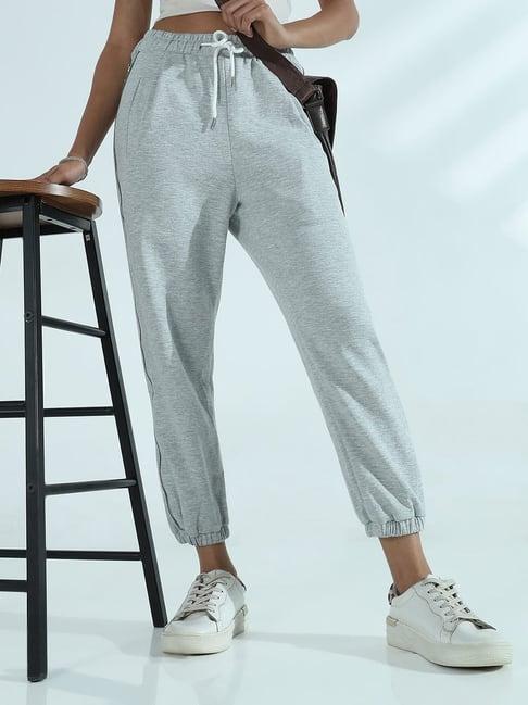 SHOWOFFFF Grey Cotton Slim Fit Joggers