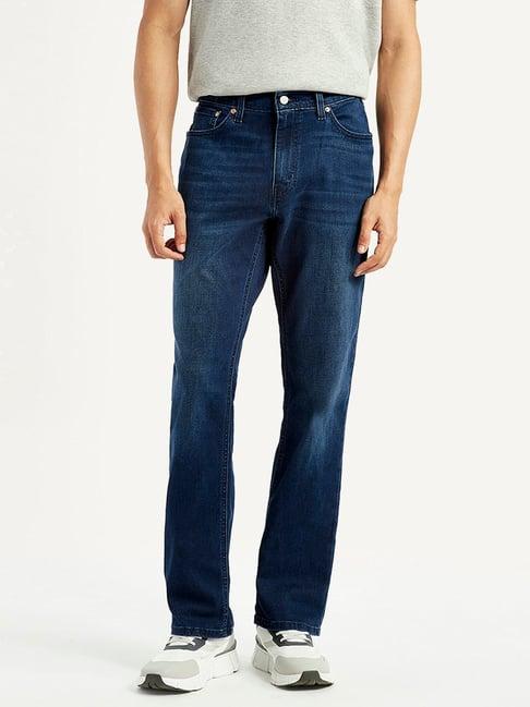Men's 541 Dark Blue Athletic Tapered Fit Mid Rise Jeans