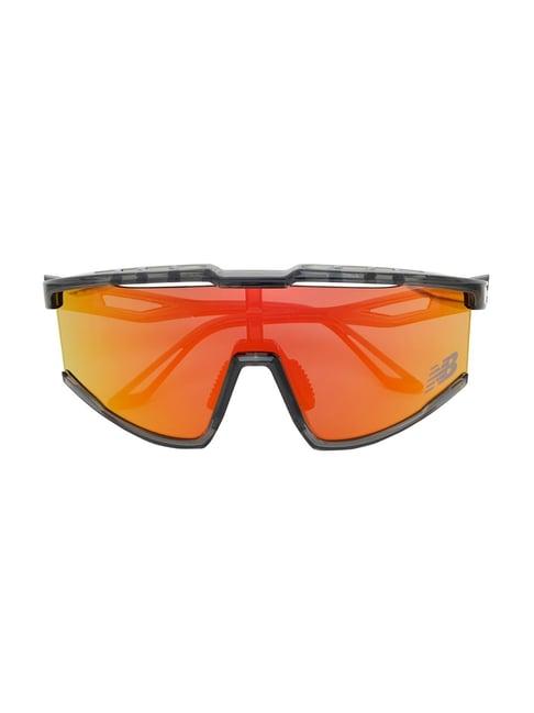 New Balance Orange Polarised and UV Protected Lens Oversize Irregular Unisex Sunglasses