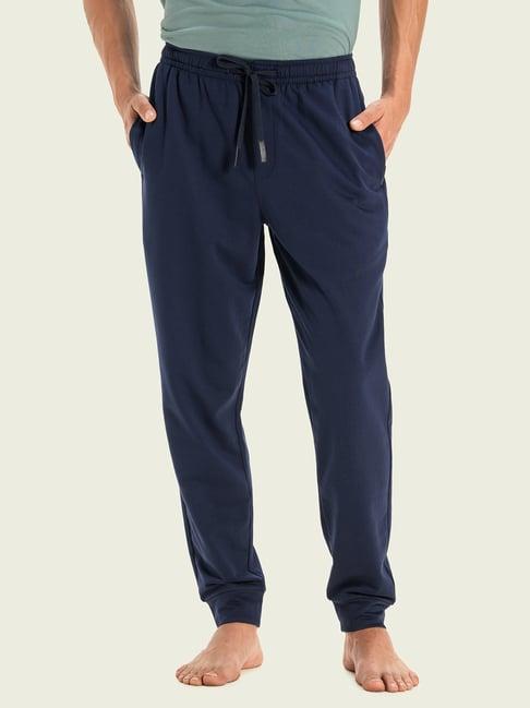 Damensch Dark Blue Cotton Regular Fit Joggers