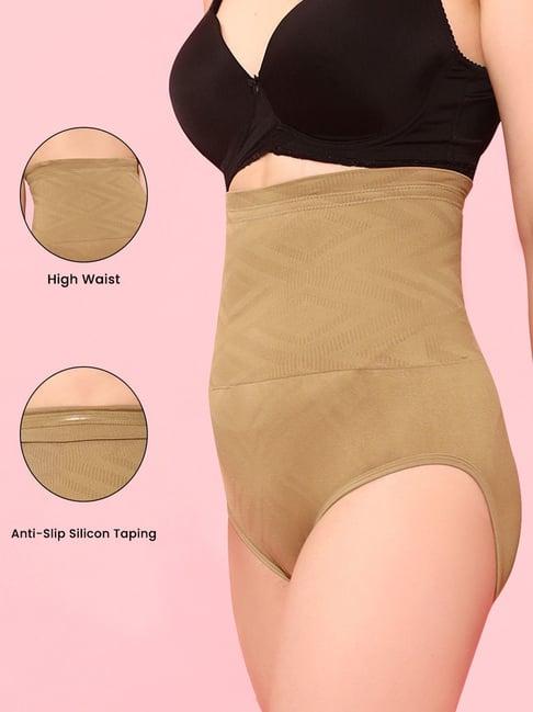 Clovia Beige Self Print Non-wired Shapewear