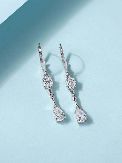 Ornate Jewels 925 Silver American Diamond Dewdrop Delight Earring for Women & Girls