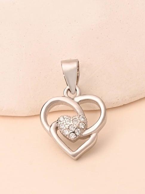 Touch925 925 Sterling Silver Interlocked Hearts Pendant for Women