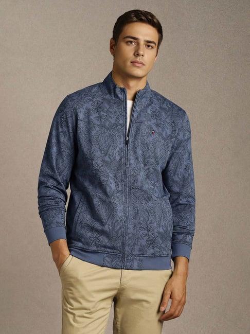 Louis Philippe Blue Regular Fit Printed Sweatshirt