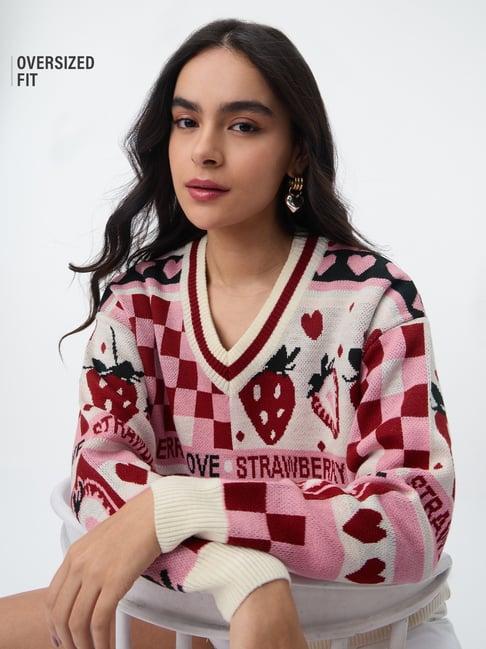 The Souled Store Tss Originals Berry Love Women Oversized Sweaters