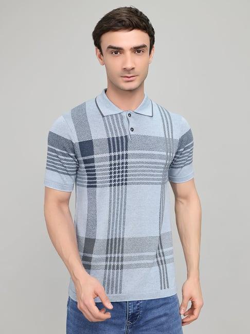 Monte Carlo Men's Smart Fit Polo Neck Self Design Half Sleeve T-Shirt