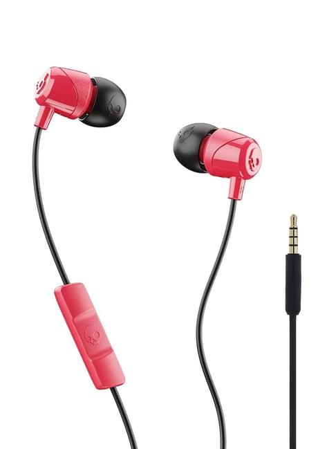 Skullcandy Jib Wired Earbuds with Mic, 3.5mm Jack, Noise Isolation - Red Black