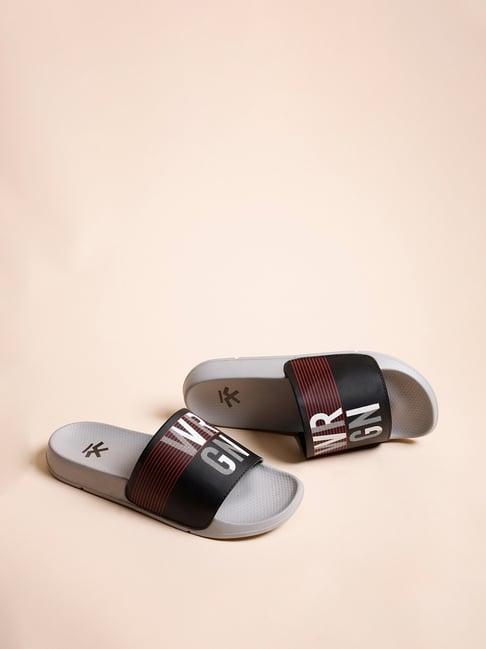 WROGN Men's Grey Slides
