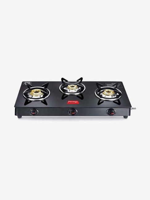 Prestige Marvel Plus GTM 03 AI 3 Burners Glass Top Gas Stove (Black)