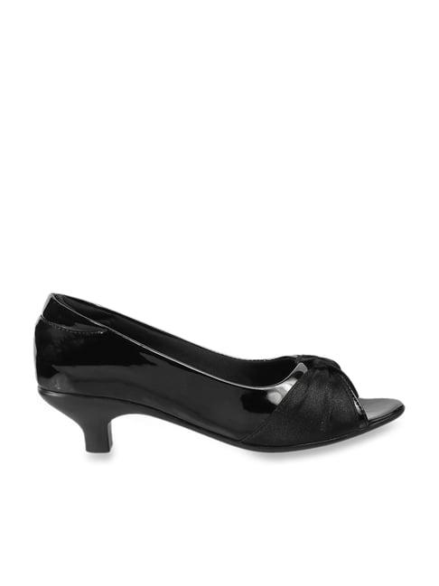 Mochi Women's Black Peeptoe Shoes
