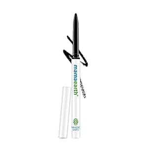 Mamaearth Long Stay Kajal Black Retractable Waterproof Pencil, With Vitamin C & Chamomile, Charcoal Black, Matte Finish - 0.35 g